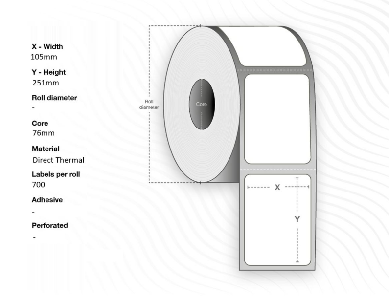 Osoitekorttitarra 105 x 251 mm/ 700 kpl / Direct thermal